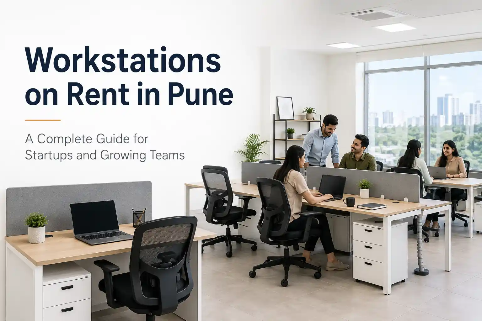 Modern workstations on rent in Pune for startups and growing teams by Rentooffice